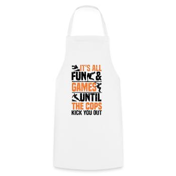 Parkour - Tablier de cuisine - blanc - Devant - AI Model Male 185 dark (185cm)