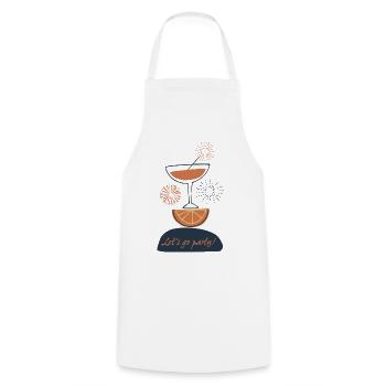 Allons faire la fête - Tablier de cuisine - blanc - Devant - AI Model Male 185 dark (185cm)