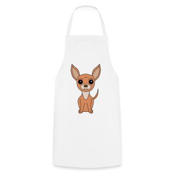 Hund Cartoon Amazing Fawn Chihuahua - Kochschürze - Weiß - Vorne - AI Model Male 185 dark (185cm)