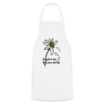 Monochrome Daisy with Golden Center - Cooking Apron - white - Front - AI Model Male 185 dark (185cm)