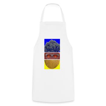 BABOON - Cooking Apron - white - Front - AI Model Male 185 dark (185cm)