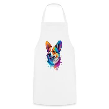 Corgi Rainbow Dog Funny Dog Race Animal - Tablier de cuisine - blanc - Devant - AI Model Male 185 dark (185cm)