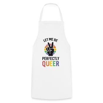 Mois de la fierté - Laisse-moi être parfaitement queer - Tablier de cuisine - blanc - Devant - AI Model Male 185 dark (185cm)