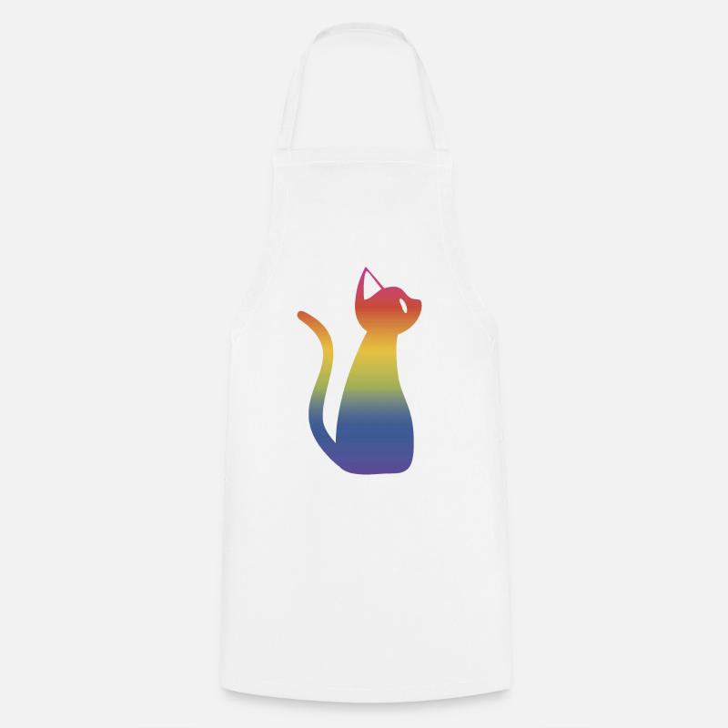 Regenbogen Katze - Kochschürze - Weiß