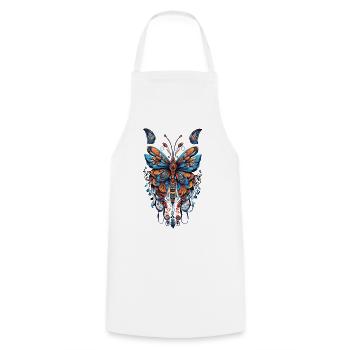 Mandala Butterfly Boho Style & Magic Spirit - Cooking Apron - white - Front - AI Model Male 185 dark (185cm)