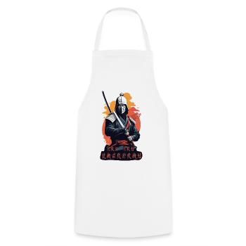 Samouraï, voie du guerrier - Tablier de cuisine - blanc - Devant - AI Model Male 185 dark (185cm)
