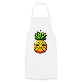 Ananas - Kochschürze - Weiß - Vorne - AI Model Male 185 dark (185cm)
