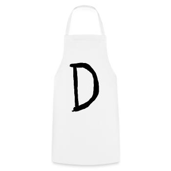 Buchstaben D - Kochschürze - Weiß - Vorne - AI Model Male 185 dark (185cm)