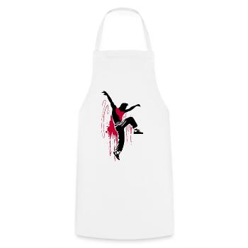 Breakdancer Tänzer Silhouette in Rot Schwarz - Kochschürze - Weiß - Vorne - AI Model Male 185 dark (185cm)