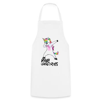Logo Rave Unicorns Black Text - Kochschürze - Weiß - Vorne - AI Model Male 185 dark (185cm)