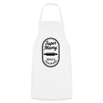 Super Mamy depuis toujours - Tablier de cuisine - blanc - Devant - AI Model Male 185 dark (185cm)