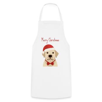 Golden Retriever Joyeux Noël Design - Tablier de cuisine - blanc - Devant - AI Model Male 185 dark (185cm)