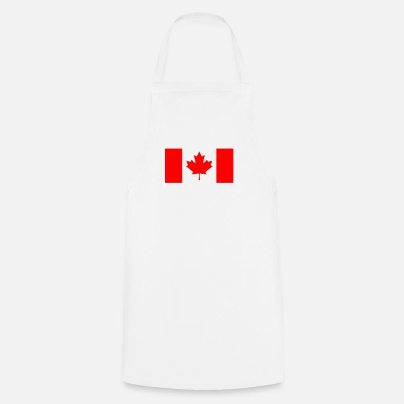 Drapeau Canadien Rouge Stylisé - Tablier de cuisine - blanc