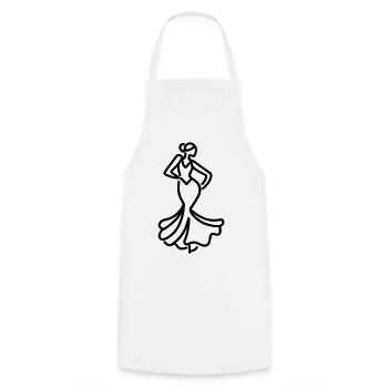 Flamenco - Cooking Apron - white - Front - AI Model Male 185 dark (185cm)