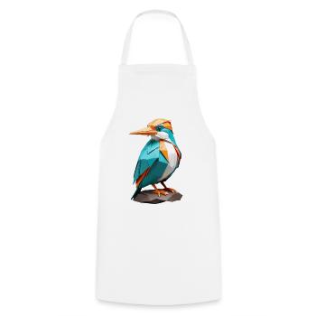 Geometric parrot bird in turquoise-orange - Cooking Apron - white - Front - AI Model Male 185 dark (185cm)