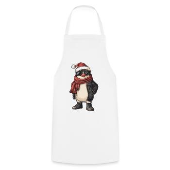 Pinguin Weihnachten Winter - Kochschürze - Weiß - Vorne - AI Model Male 185 dark (185cm)
