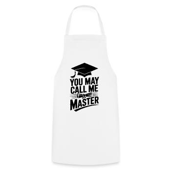 Master's degree funny: You may now call me maste - Cooking Apron - white - Front - AI Model Male 185 dark (185cm)