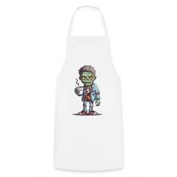 Coffee Monster - Caffeine Zombie - Morning Grouch - Cooking Apron - white - Front - AI Model Male 185 dark (185cm)