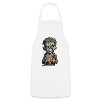 Coffee Monster - Caffeine Zombie - Morning Grouch - Cooking Apron - white - Front - AI Model Male 185 dark (185cm)