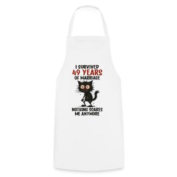 49 Wedding Anniversary Gift Husband Husband Wife - Cooking Apron - white - Front - AI Model Male 185 dark (185cm)