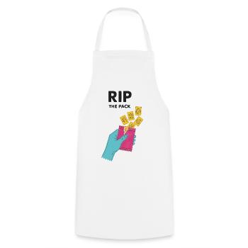 Rip The Pack Trading Card Booster Pack Ripping - Cooking Apron - white - Front - AI Model Male 185 dark (185cm)