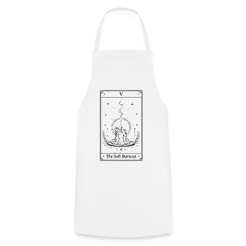 Gentle Burnout | Tarot Card - Cooking Apron - white - Front - AI Model Male 185 dark (185cm)