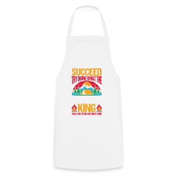 Camping Bonfire Camp Life Forest Camper - Cooking Apron - white - Front - AI Model Male 185 dark (185cm)