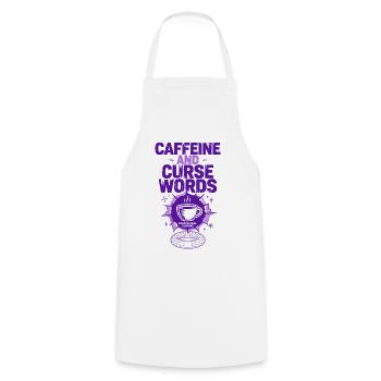 Caffeine and Curse Words - Kochschürze - Weiß - Vorne - AI Model Male 185 dark (185cm)