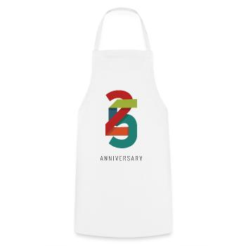 25 Years – Modern Anniversary Design - Cooking Apron - white - Front - AI Model Male 185 dark (185cm)