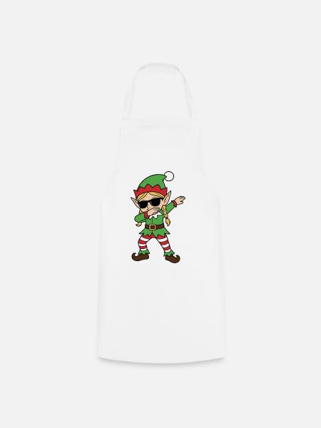 Elf Dab Christmas Chic - Kochschürze - Weiß