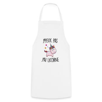J'peux pas j'ai licorne - Tablier de cuisine - blanc - Devant - AI Model Male 185 dark (185cm)