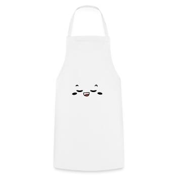 Kawaii Face: Cute Eyes & Smile Design - Cooking Apron - white - Front - AI Model Male 185 dark (185cm)