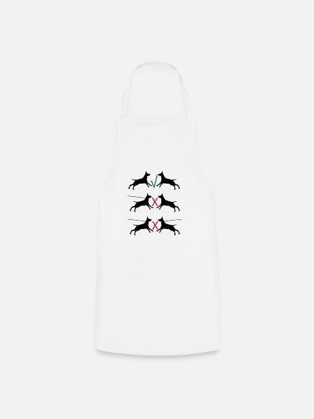 Dogs on a leash - Cooking Apron - white