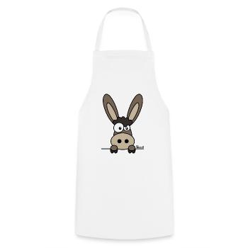 Âne drôle, mascotte - Tablier de cuisine - blanc - Devant - AI Model Male 185 dark (185cm)