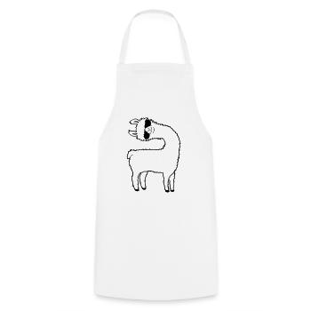 Drôles de lunettes de soleil Lama - Tablier de cuisine - blanc - Devant - AI Model Male 185 dark (185cm)