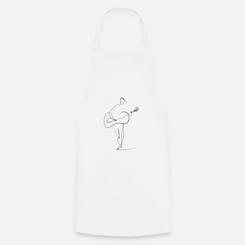 Guitare - Tablier de cuisine - blanc