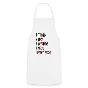 citations d’amour disant police d’amour de la Saint-Valentin - Tablier de cuisine - blanc - Devant - AI Model Male 185 dark (185cm)