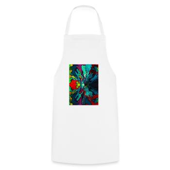 Abstract Painting - Cooking Apron - white - Front - AI Model Male 185 dark (185cm)