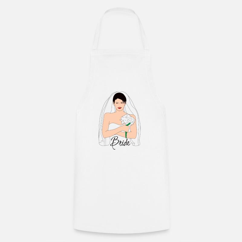 bride black - Cooking Apron - white