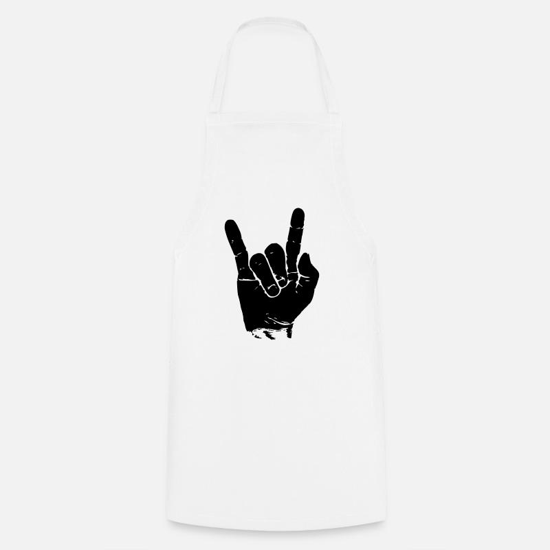 ROCK HAND \m/ - Cooking Apron - white