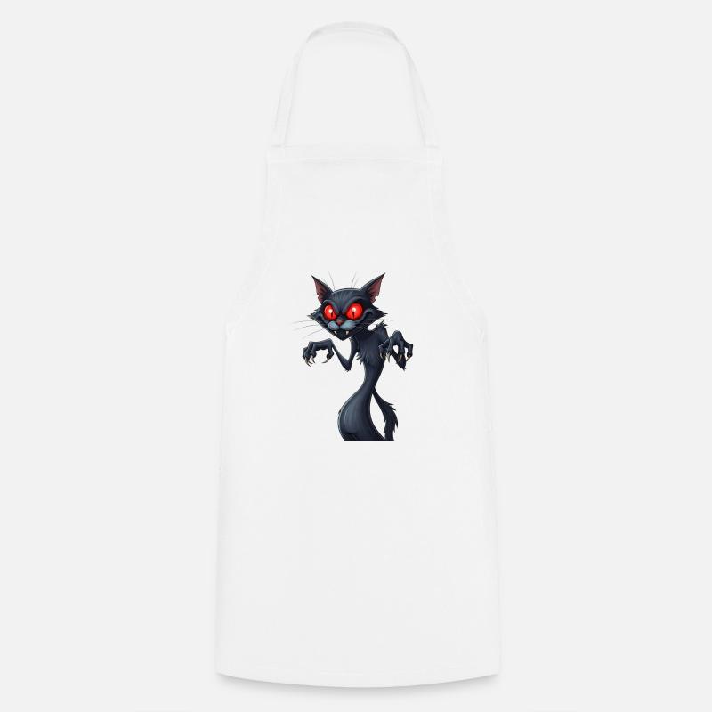 Scary Cat - Cooking Apron - white