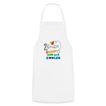 SECOND GRADE COOL BACK TO SCHOOL DAY ABC SAYING - Cooking Apron - white - Front - AI Model Male 185 dark (185cm)