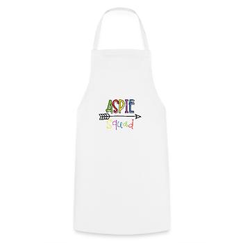ASPIE KADER PFEIL AUTISMUS LIEBE ADHS SPRUCH MOTIV - Kochschürze - Weiß - Vorne - AI Model Male 185 dark (185cm)