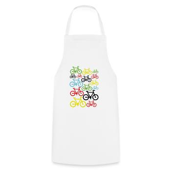 Bicycle colors colorful - Cooking Apron - white - Front - AI Model Male 185 dark (185cm)