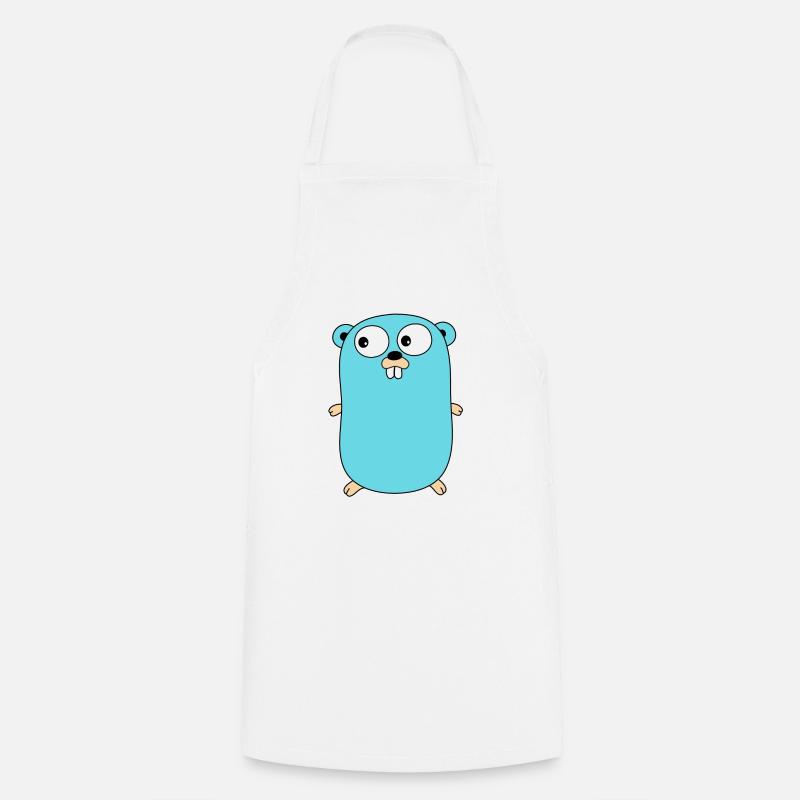 Golang - Gopher - Kochschürze - Weiß