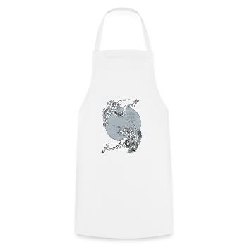 Dragon japonais - Tablier de cuisine - blanc - Devant - AI Model Male 185 dark (185cm)