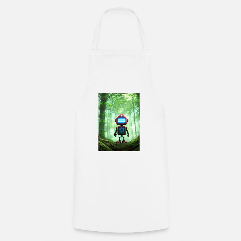 Petit robot dans la forêt - Tablier de cuisine - blanc