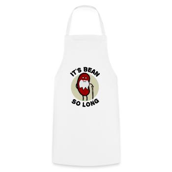 It's Bean So long : Bean + Been Pun - Cooking Apron - white - Front - AI Model Male 185 dark (185cm)