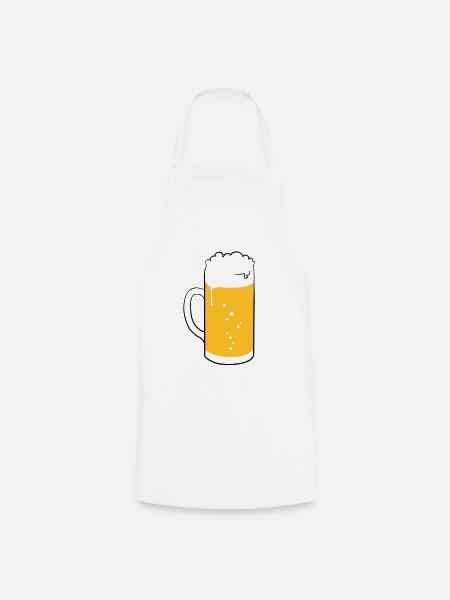Bierglas - Kochschürze - Weiß
