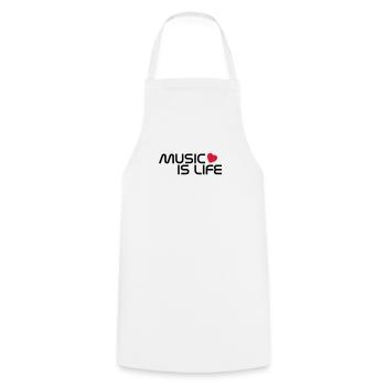 music is life heart FR - Tablier de cuisine - blanc - Devant - AI Model Male 185 dark (185cm)